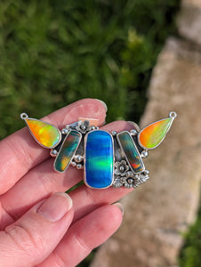 Multi-piece Aurora Opal Sterling Silver Necklace
