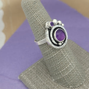 Size 6, Amethyst and Amethyst Sterling Silver Ring