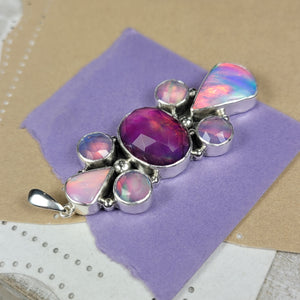 Aurora Opals Sterling Silver Pendant, #1