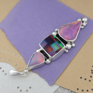 Aurora Opals Sterling Silver Pendant, #3