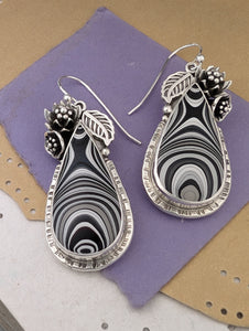 Fordite Sterling Silver Earrings