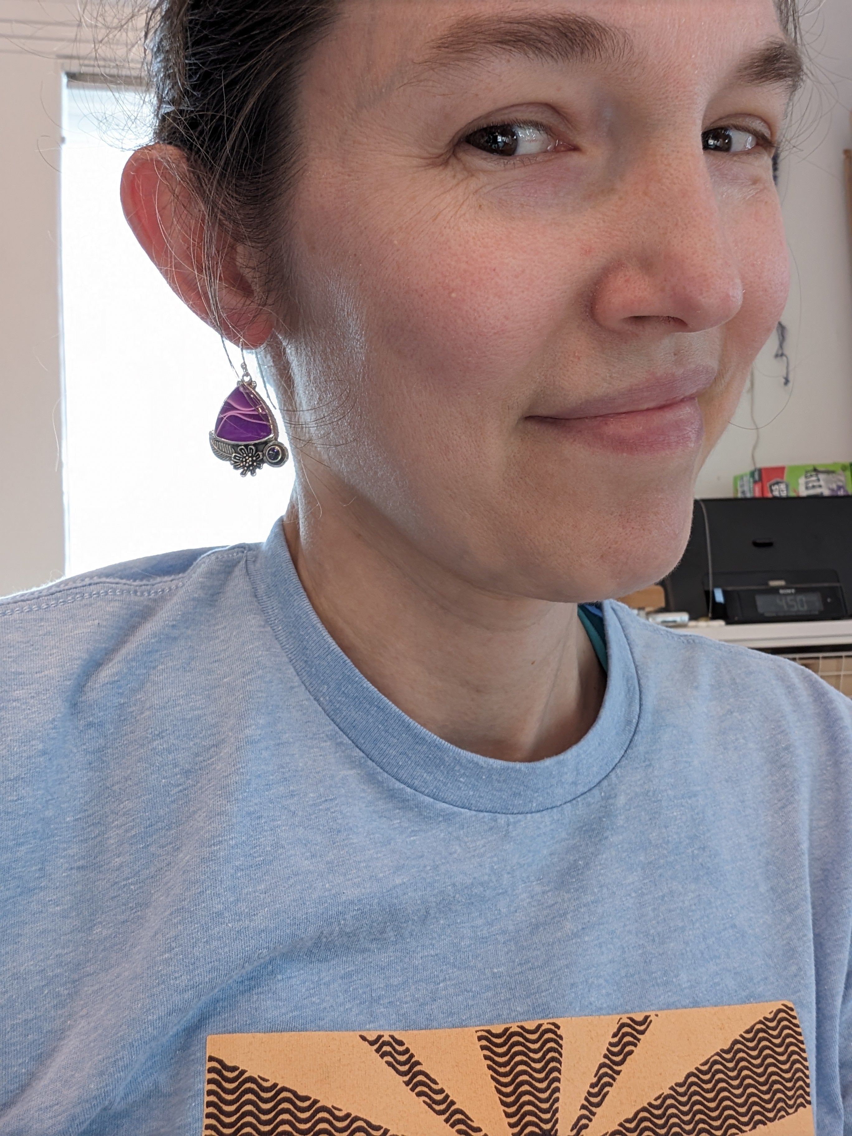 Acrylic and Mystic Topaz Sterling Silver Earrings