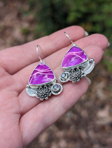 Acrylic and Mystic Topaz Sterling Silver Earrings