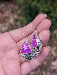 Acrylic and Mystic Topaz Sterling Silver Earrings