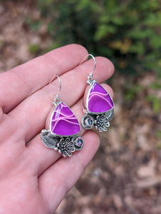 Acrylic and Mystic Topaz Sterling Silver Earrings