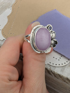 Size 7, Kunzite and Iolite Sterling Silver Ring