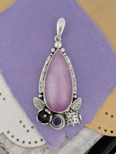 Kunzite and Iolite Sterling Silver Pendant, #1