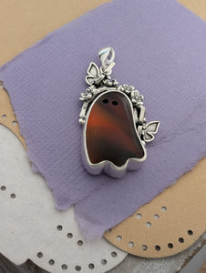 Ghost Aurora Opal Sterling Silver Pendant