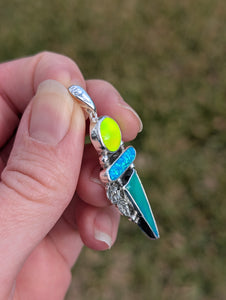 Aurora Opal and Bello Opal Sterling Silver Pendant