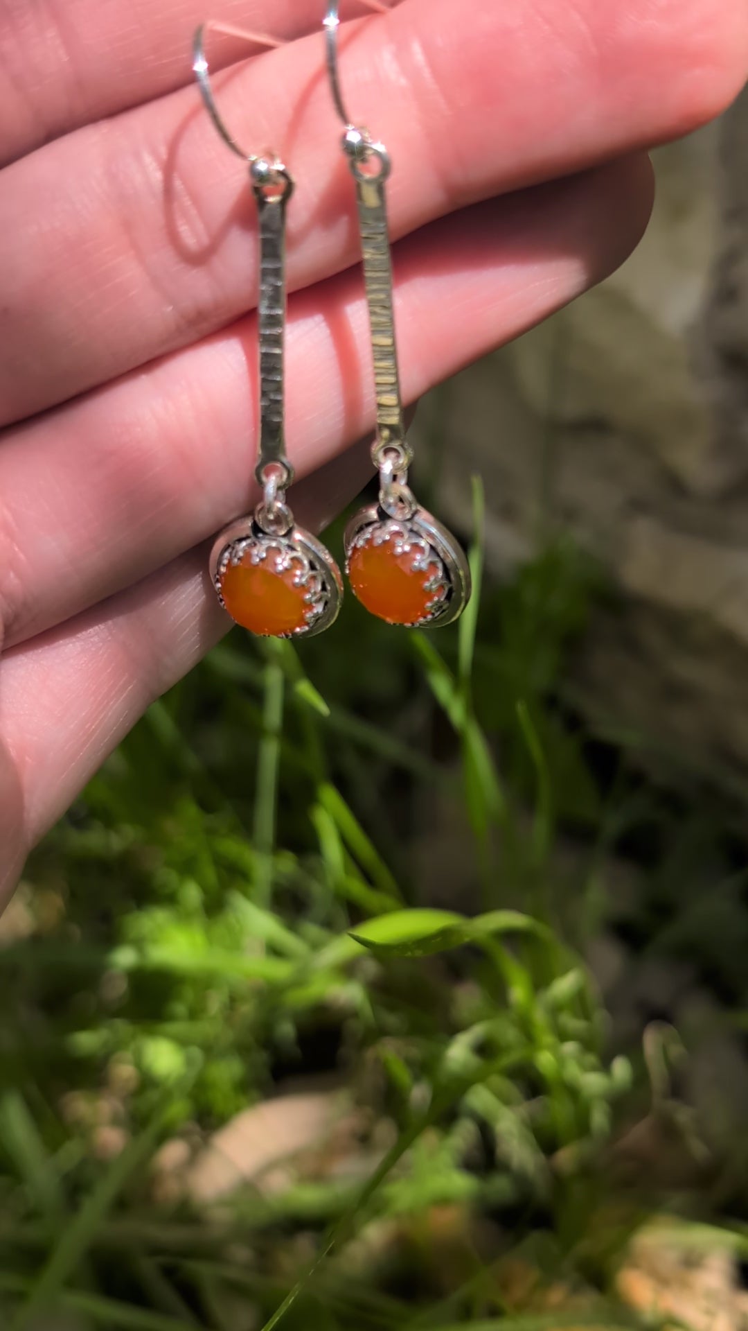 Carnelian Sterling Silver Earrings