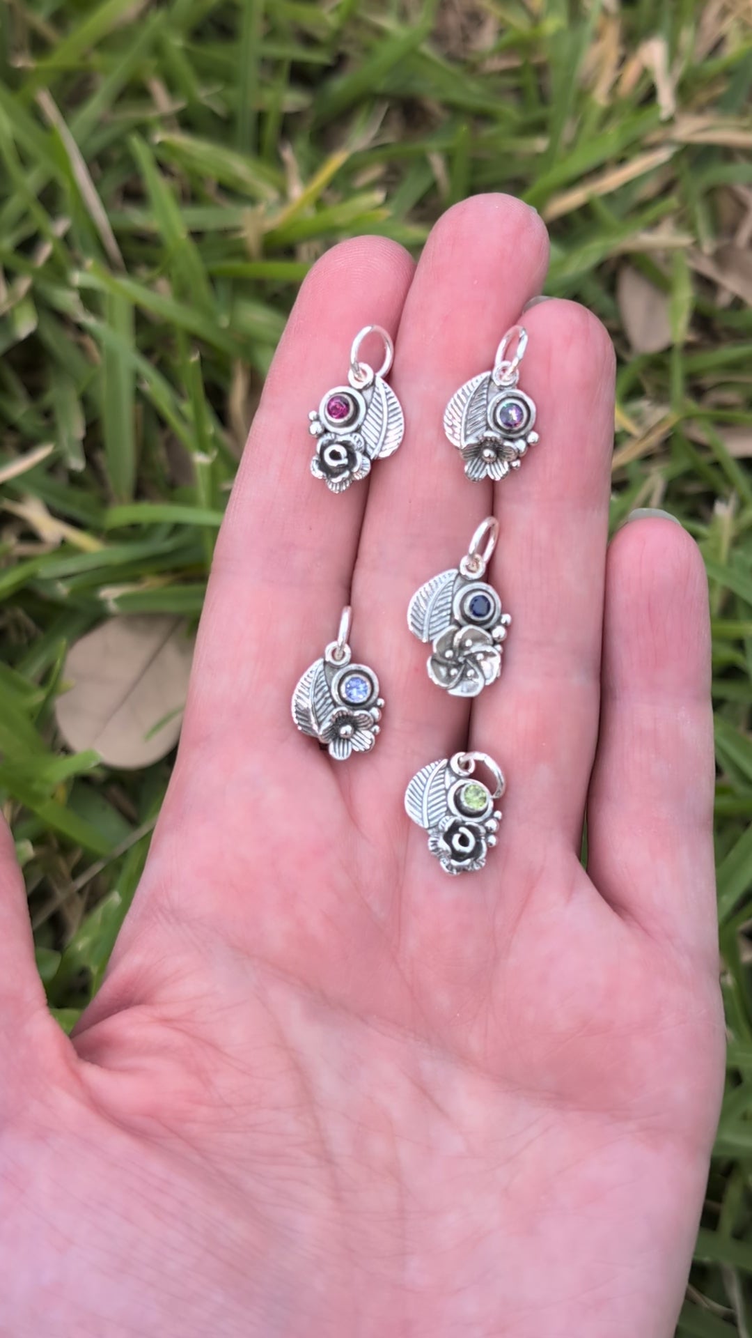 Lab-Created Sapphire Sterling Silver Charm