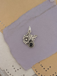 Spinel Bat Sterling Silver Charm