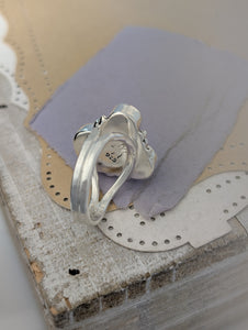 Size 8.5, Labradorite, Apatite and Amazonite Sterling Silver Ring