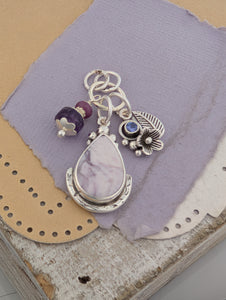 Tiffany Jasper, Tanzanite, Ruby and Amethyst Charm Sterling Silver Necklace