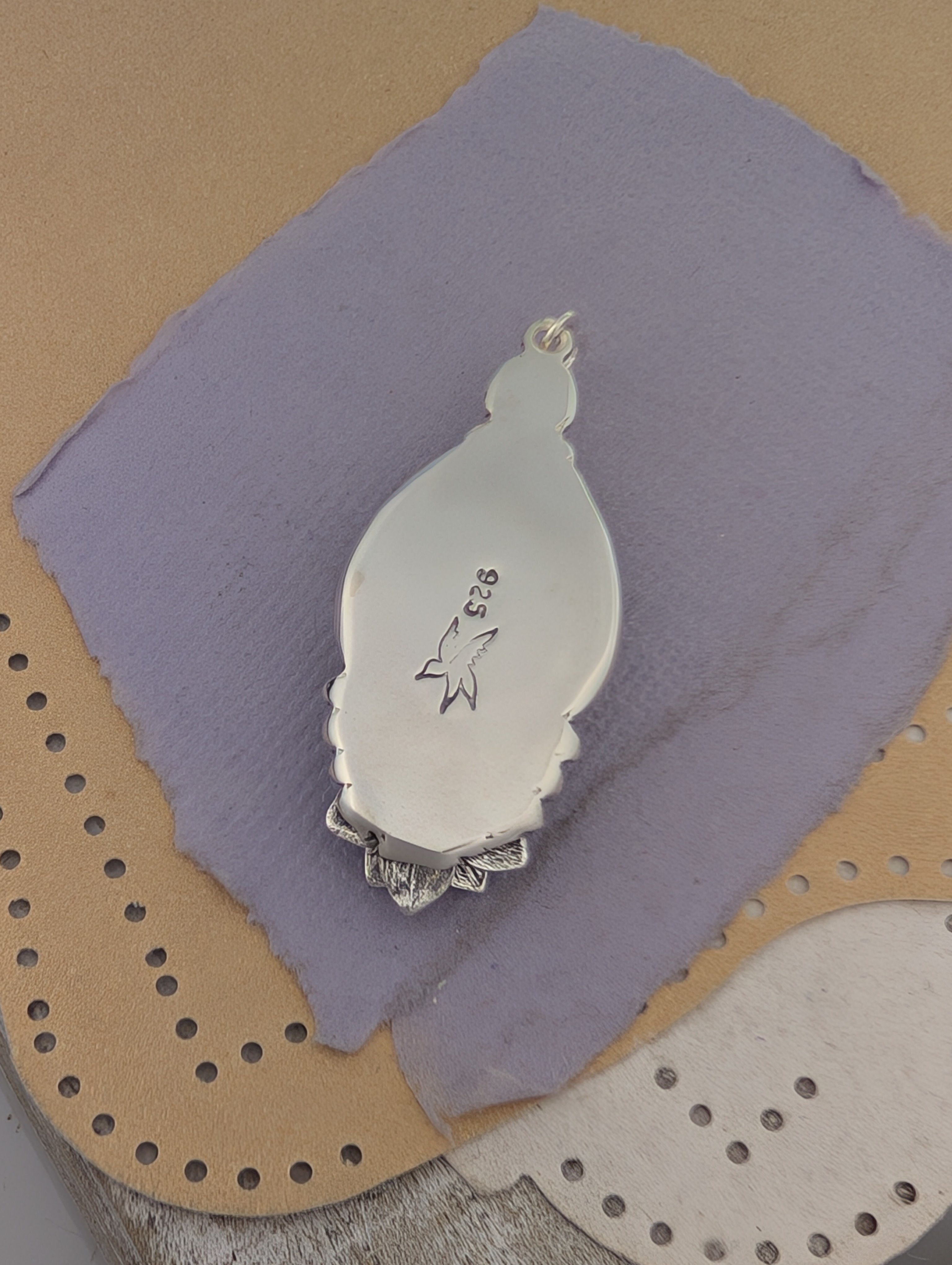 Jasper and Garnet Sterling Silver Pendant