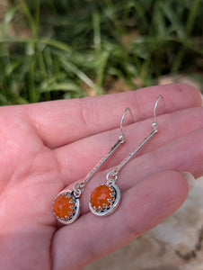 Carnelian Sterling Silver Earrings