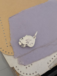 Lab-Created Sapphire Sterling Silver Charm