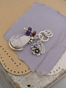 Tiffany Jasper, Tanzanite, Ruby and Amethyst Charm Sterling Silver Necklace