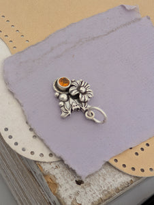 Hessonite Garnet Bat Sterling Silver Charm