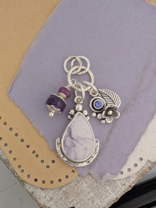 Tiffany Jasper, Tanzanite, Ruby and Amethyst Charm Sterling Silver Necklace