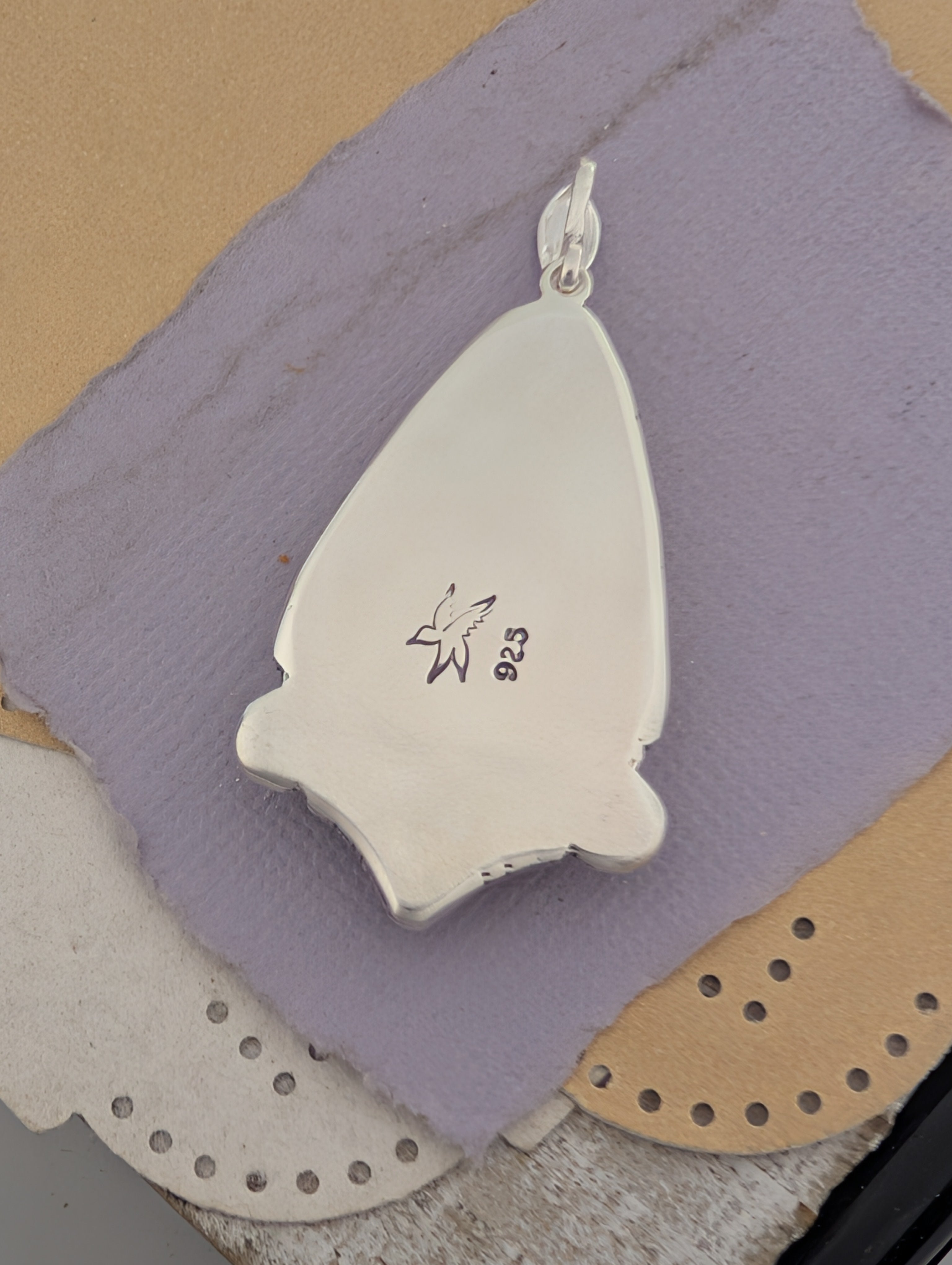 Acrylic Candy Corn and Citrine Sterling Silver Pendant