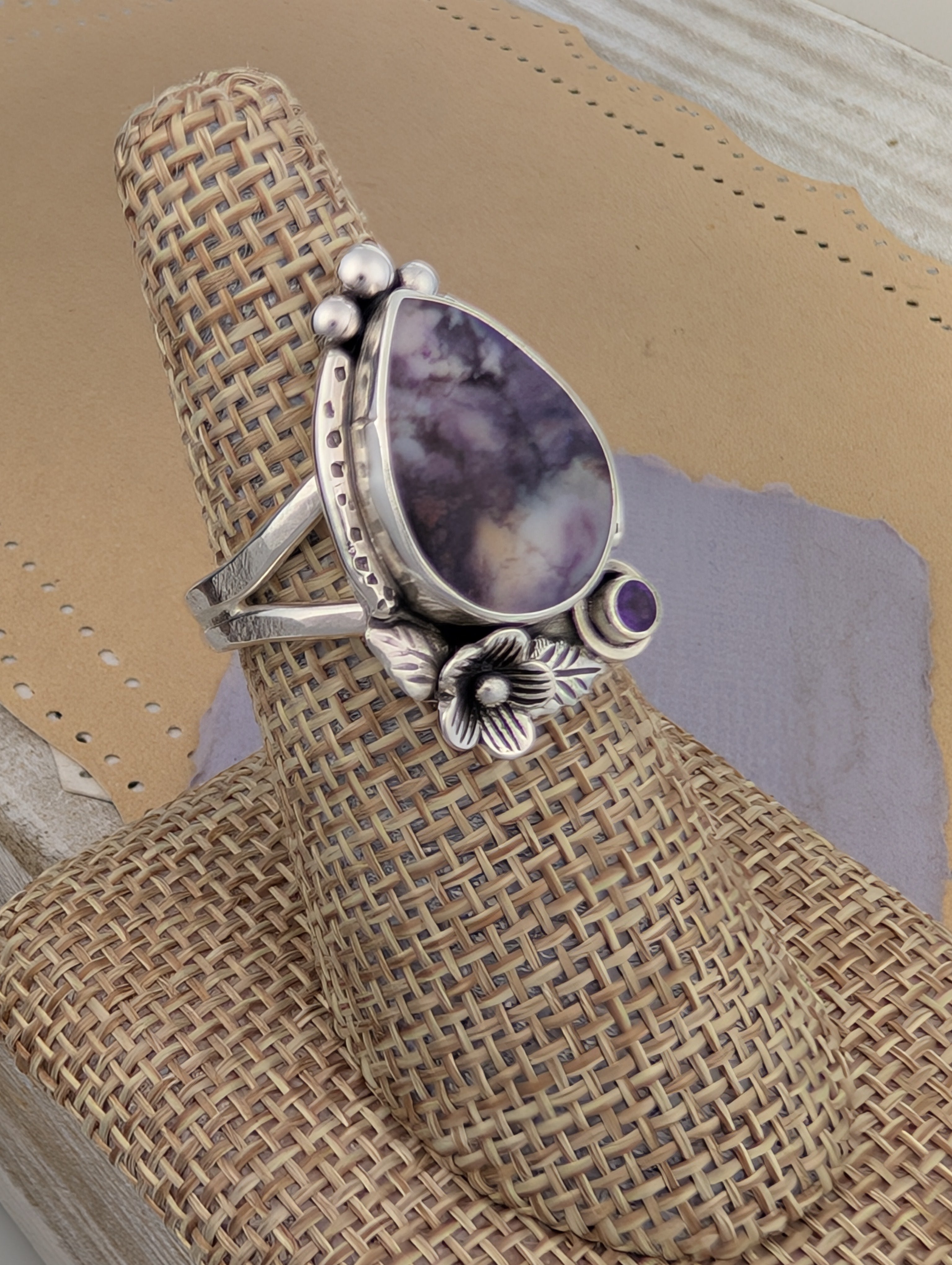 RESERVE MIKKI Size 8, Tiffany Jasper and Amethyst Sterling Silver Ring