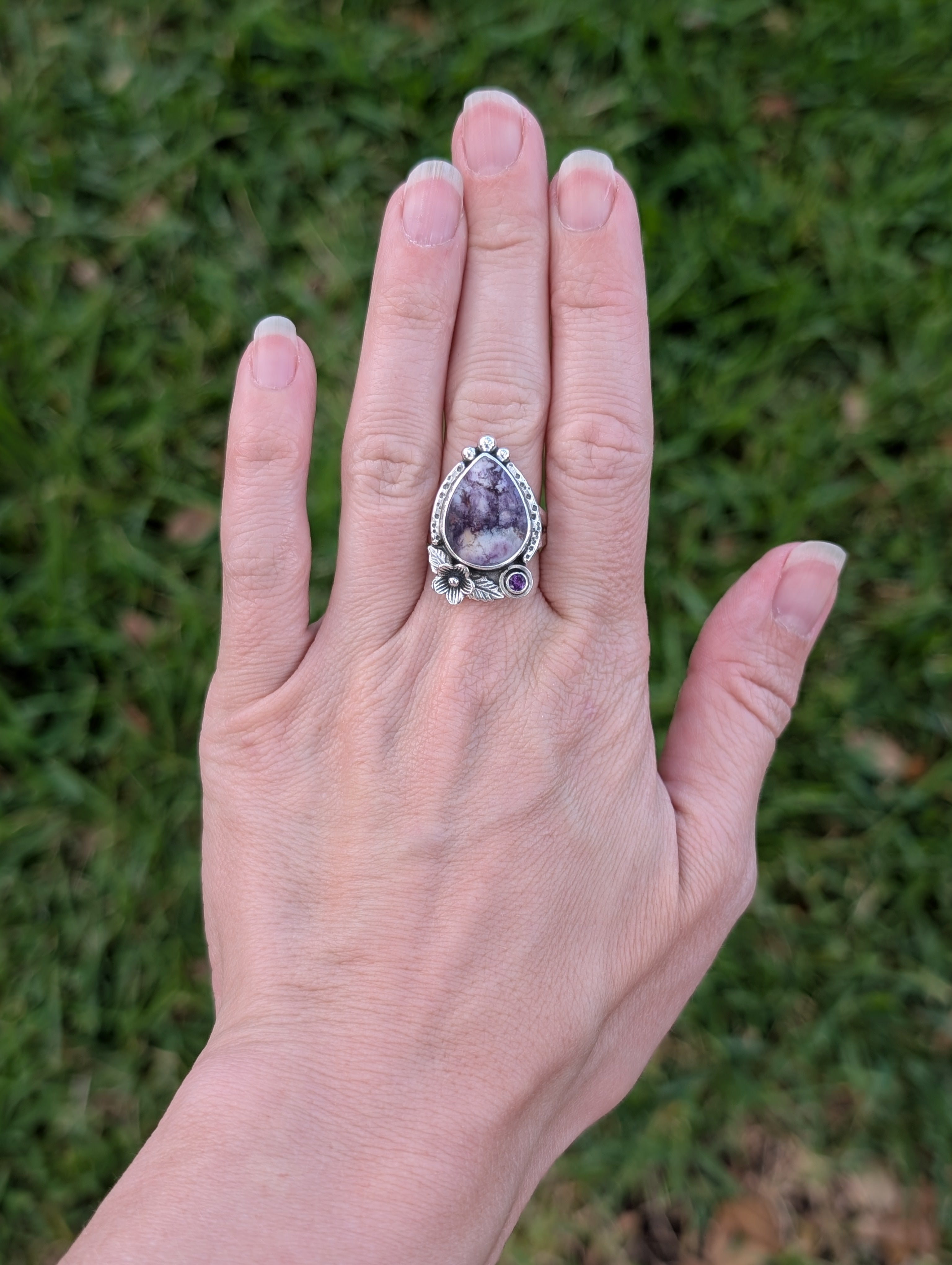 RESERVE MIKKI Size 8, Tiffany Jasper and Amethyst Sterling Silver Ring