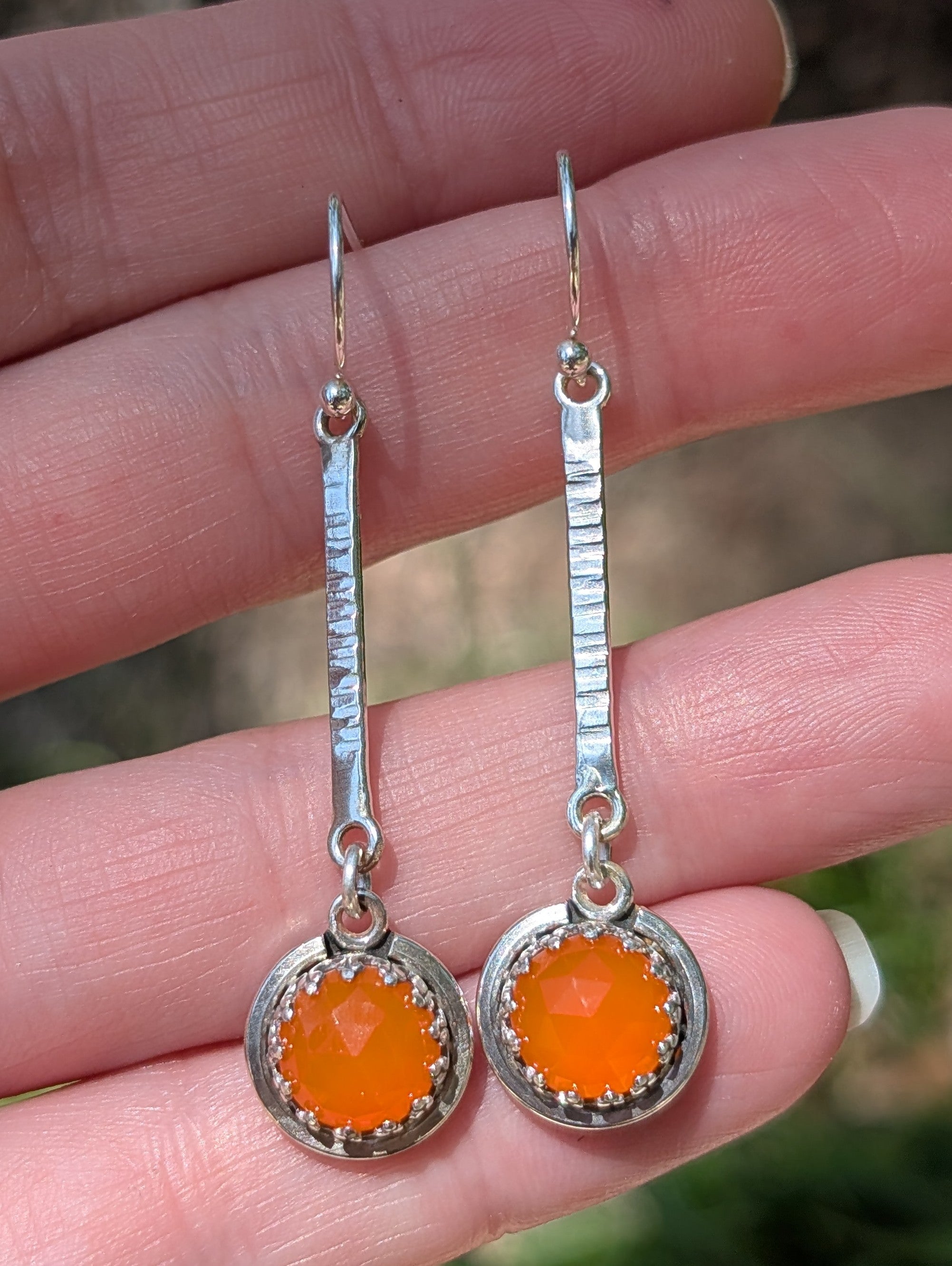 Carnelian Sterling Silver Earrings
