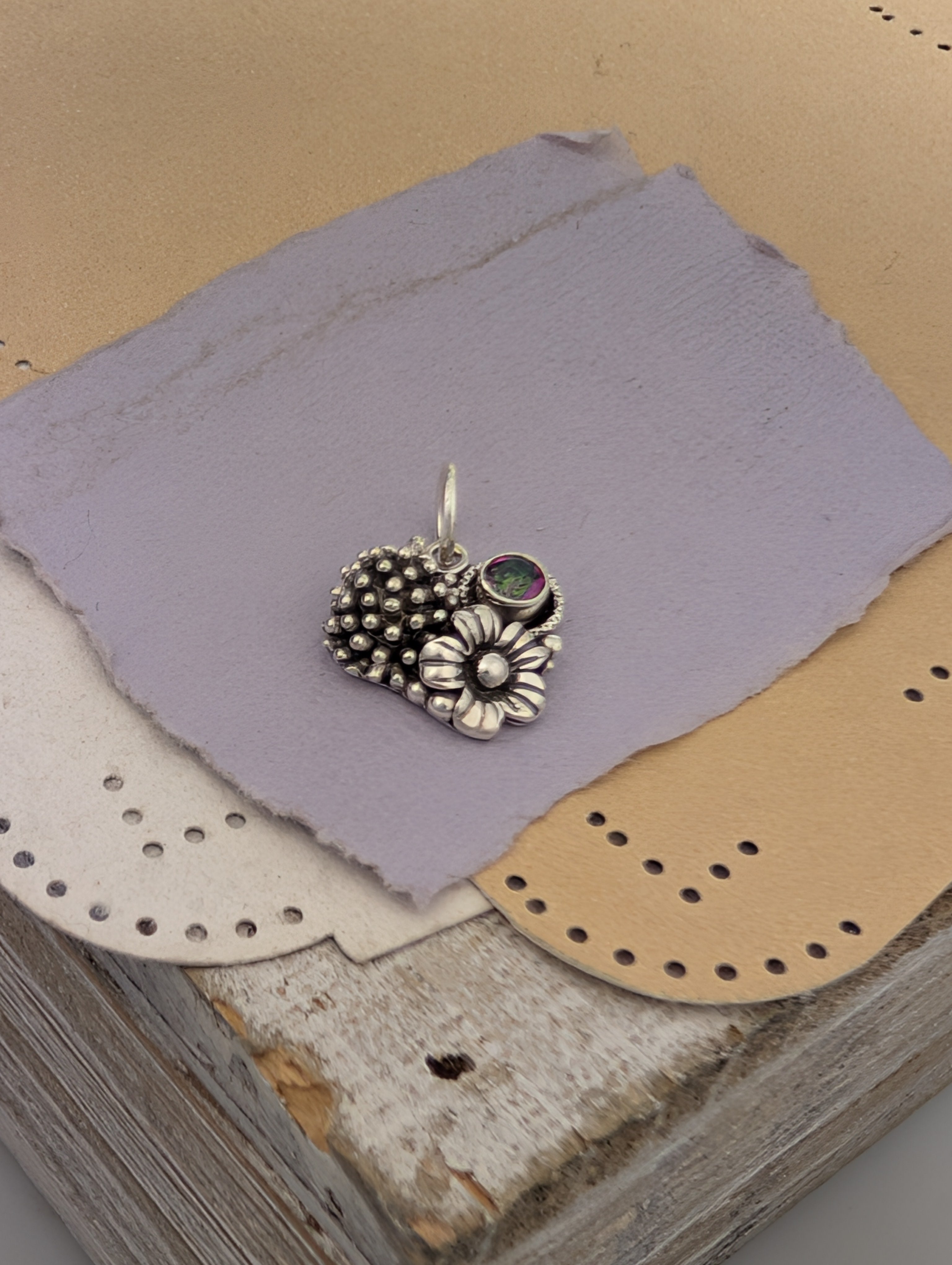 Mystic Topaz Hedgehog Sterling Silver Charm