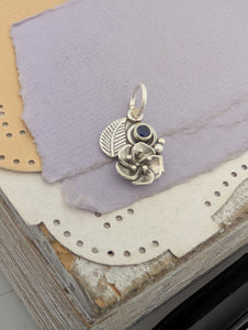 Lab-Created Sapphire Sterling Silver Charm