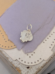 Lab-Created Ruby Sterling Silver Charm