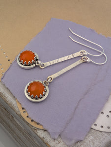 Carnelian Sterling Silver Earrings