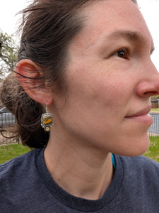 Bumblebee Jasper and Citrine Sterling Silver Earrings, #2