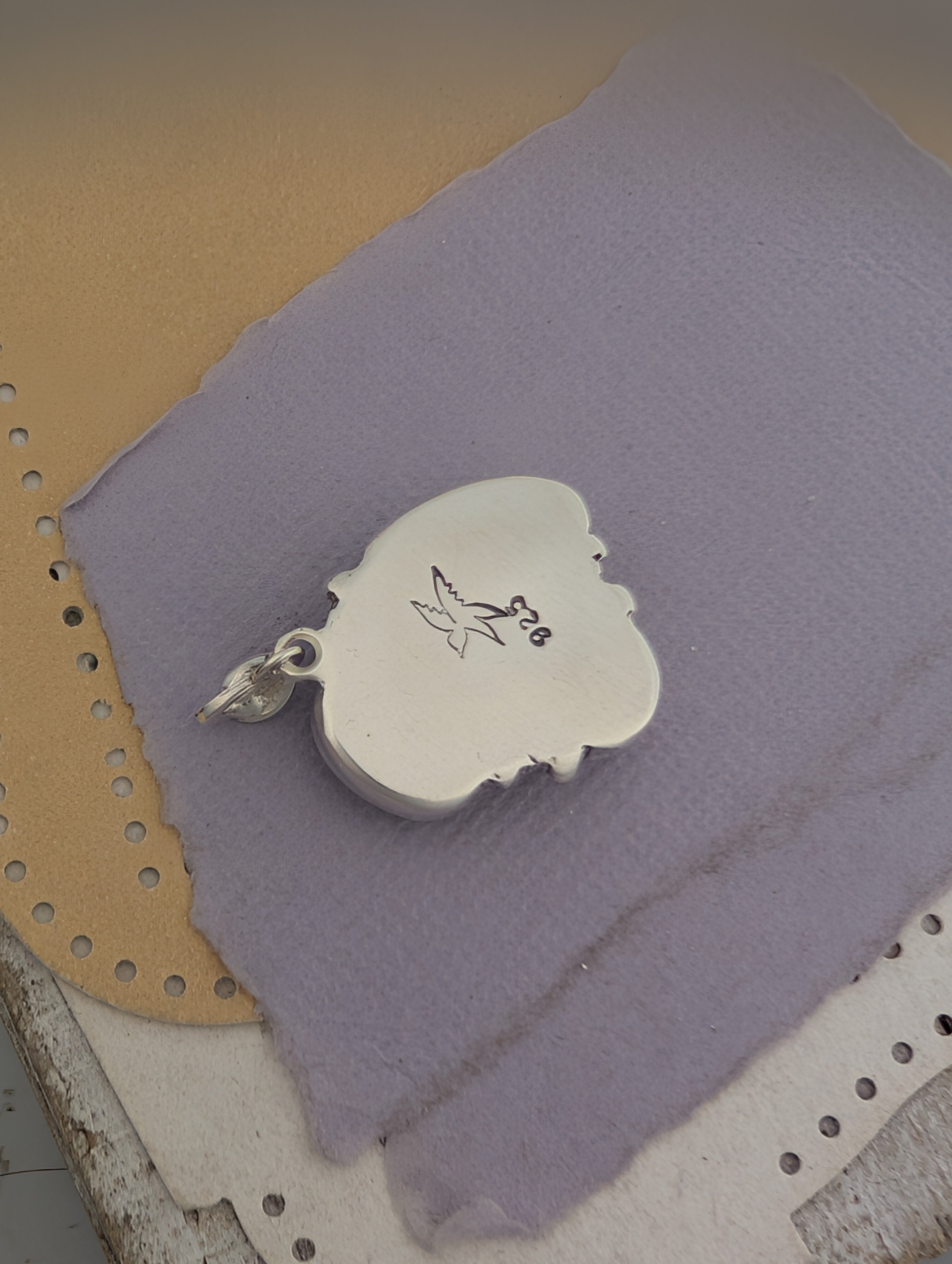 Turquoise, Amethyst, and Fluorite Sterling Silver Pendant
