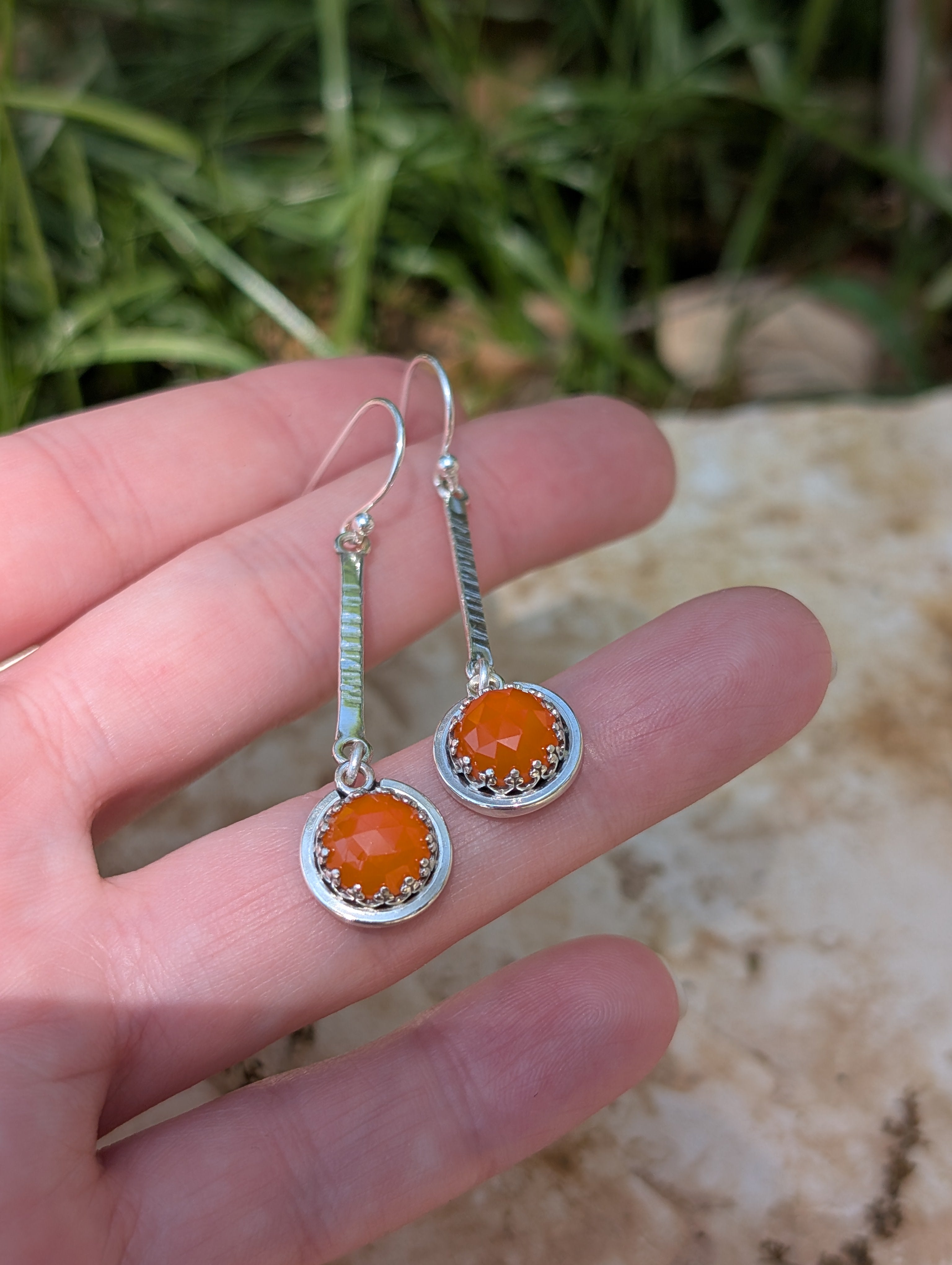 Carnelian Sterling Silver Earrings