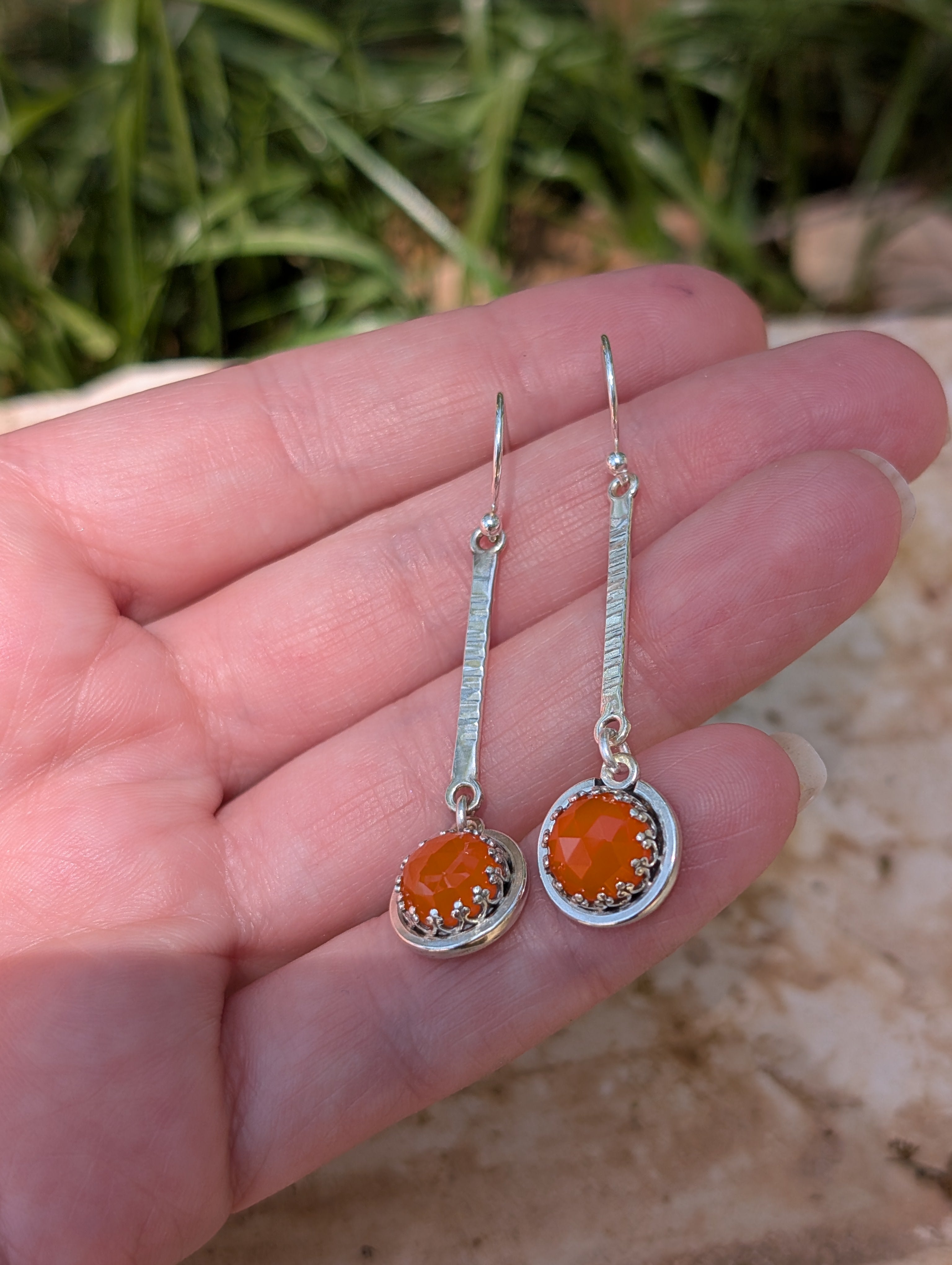 Carnelian Sterling Silver Earrings