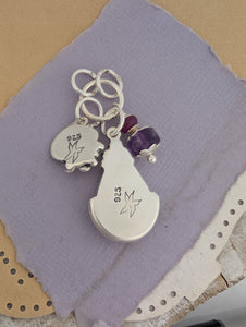 Tiffany Jasper, Tanzanite, Ruby and Amethyst Charm Sterling Silver Necklace