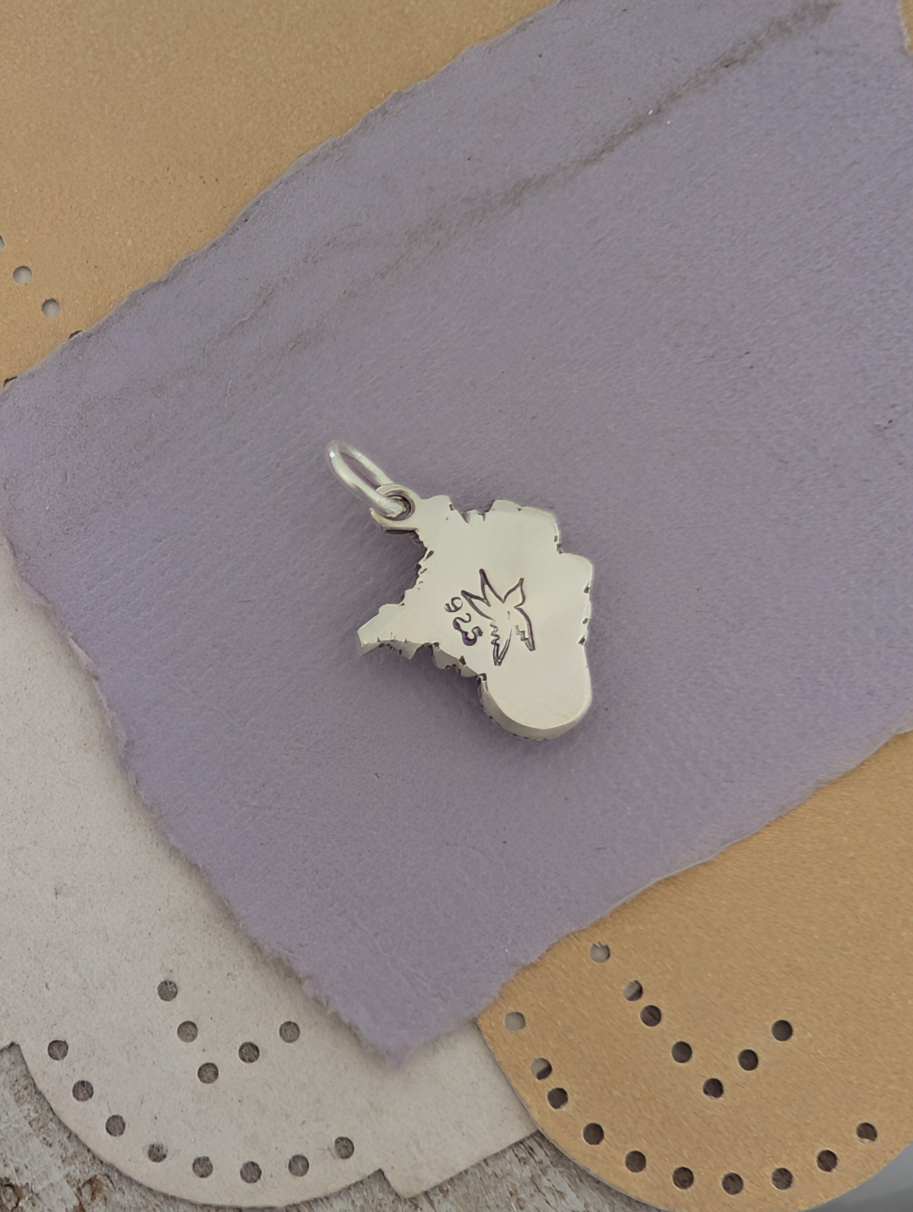 Spinel Bat Sterling Silver Charm