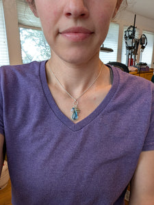 Labradorite, Peridot, Apatite and Lace Agate Charm Sterling Silver Necklace