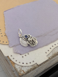 Lab-Created Sapphire Sterling Silver Charm