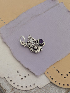 Amethyst Bat Sterling Silver Charm