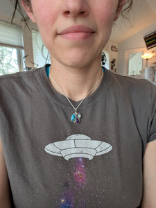 Turquoise, Amethyst, and Fluorite Sterling Silver Pendant